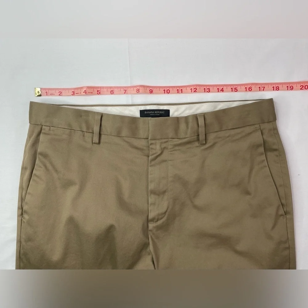 Banana Republic Aiden Chino Tan Classic Cotton-Blend Pants 34 X 30